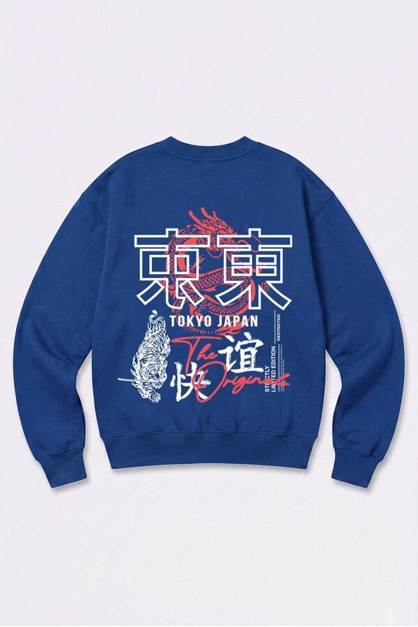 London Attitude Relaxed Fit Tokyo Dragon & Tiger Sweatshirt
