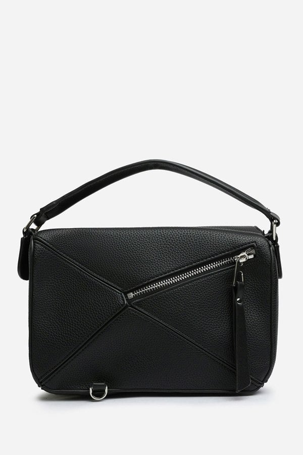 Where's That From Abrazo Geometric Top Handle Bag in Black