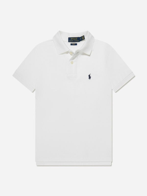 Ralph Lauren Kids Boys Custom Fit Polo Shirt in White