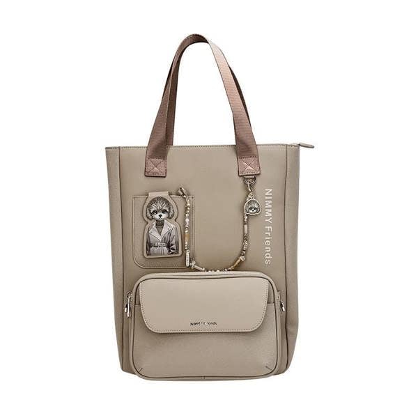 Nimmy Friends Nimmy Magnetic Fashion Series Combo Teddy Laptop Backpack with Detachable Pouch Brown - N-CXMC-STSJDNBZH-014
