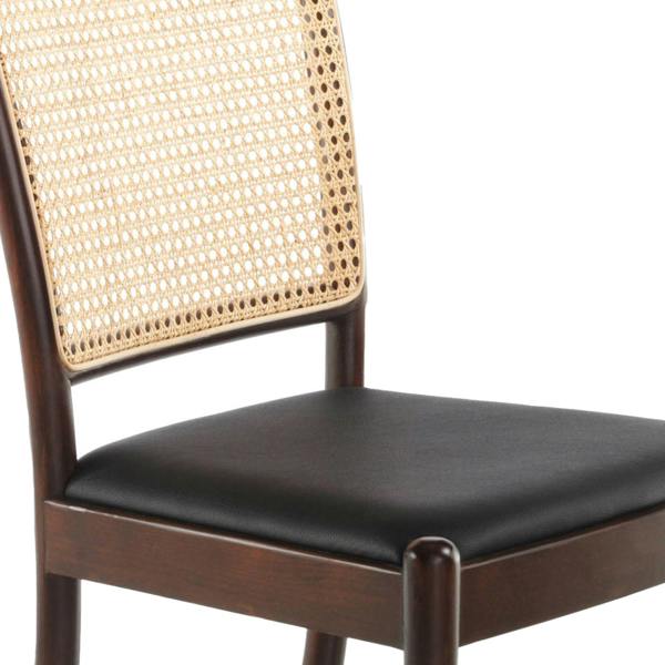 Angel Cerdá Rattan and Black Leatherette Chair 4094