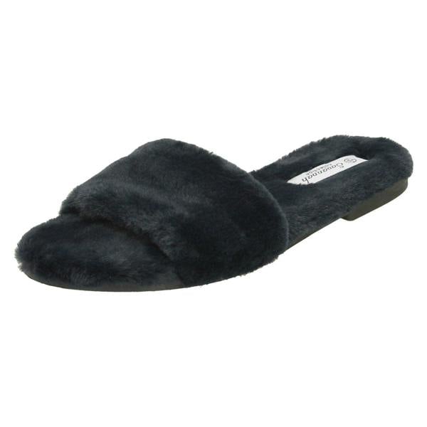 Savannah Ladies Savannah Flat All Fur Slider Mules F00090