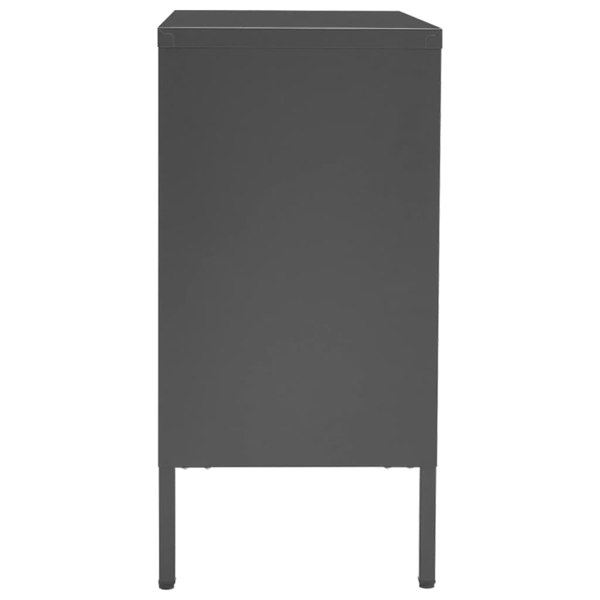 Berkfield Sideboard Anthracite 75x35x70 cm Steel and Tempered Glass
