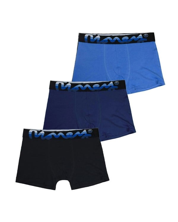 Money Blue Sky Chop Boxers 3pk Black/Navy/Blue