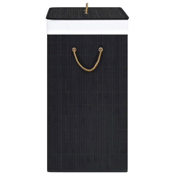 Berkfield Bamboo Laundry Basket Black 100 L