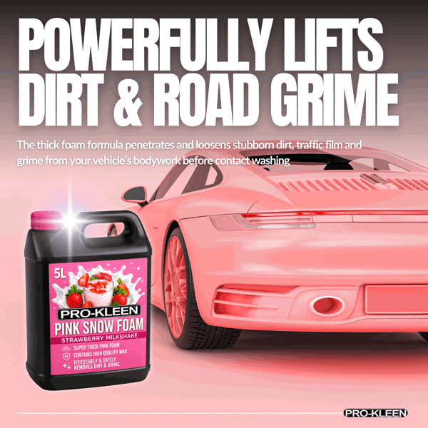 ProKleen Pro-Kleen 5L Strawberry Milkshake PINK Snow Foam with Wax Super Thick & Non-Caustic Foam