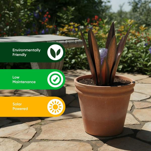 Gardenwize Solar Agave Stake Light – Colour Changing Desert Glow LED Garden Light