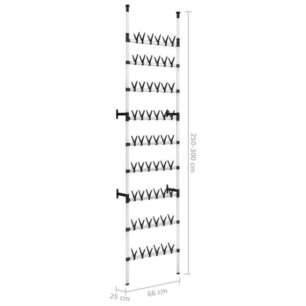 Berkfield Telescopic Shoe Rack with Rods Aluminium