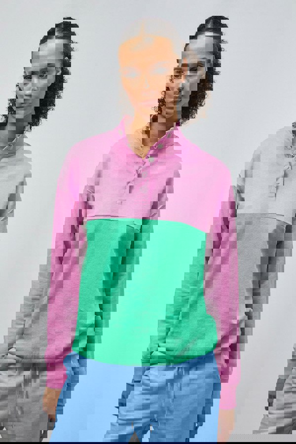 ENORSIA Colour Block LS High Neck Sweatshirt