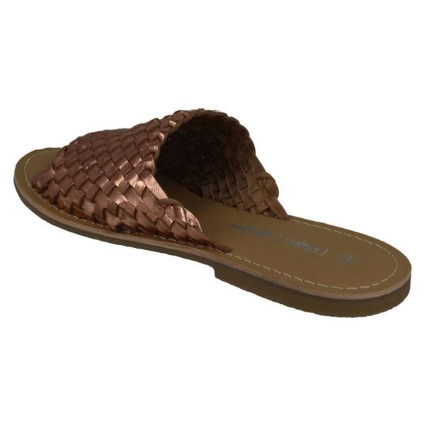 Leather Collection Ladies Leather Collection Flat Weave Vamp Mules F00192