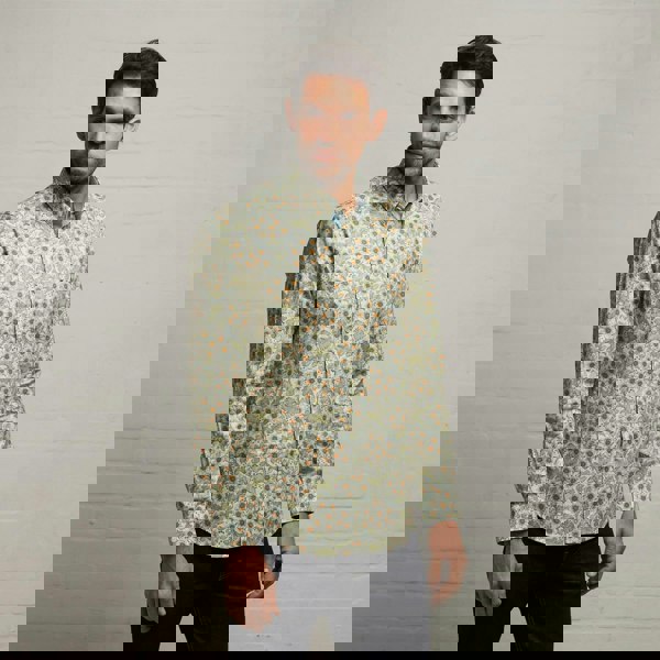 Gabicci G53W05 Mens Long Sleeve Printed Woven Shirt Gabicci Classic - SAGE