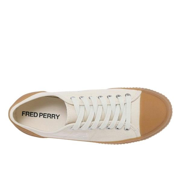 Fred Perry Hughes Low Canvas Ecru Trainers UK 6.5