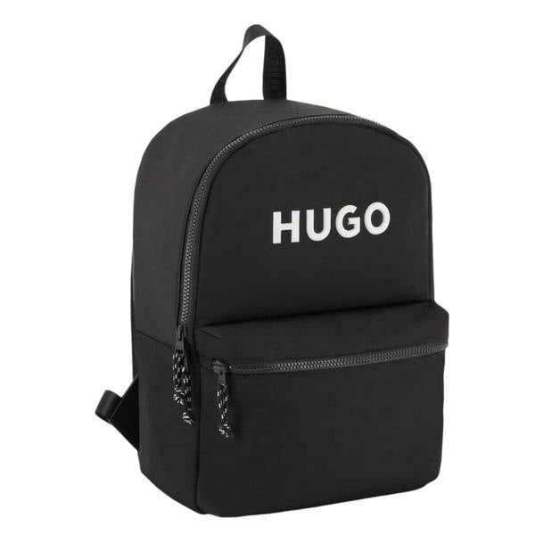 Hugo Lettering Print Nylon Logo Backpack - Black - 