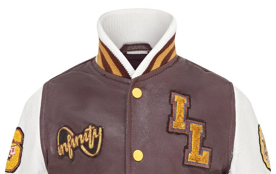 Infinity Leather Kids Letterman Leather Varsity College Bomber Jacket 3-13 yrs