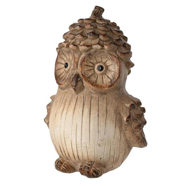 Country Living Wood Effect Resin Owl - Large