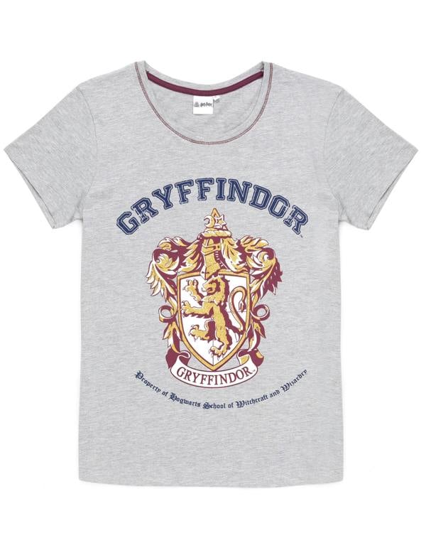 Harry Potter Womens Grey Gryffindor House Crest Short Sleeve Long Leg Pyjama Set
