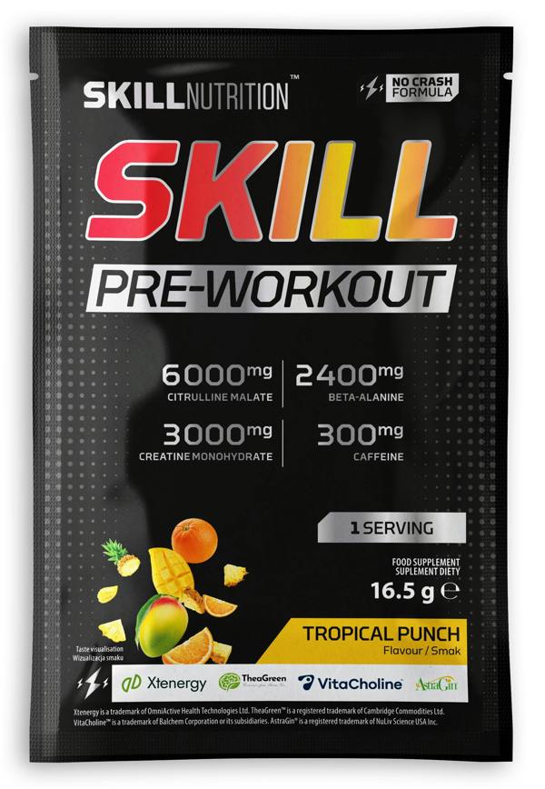 Skill Nutrition Skill Pre-Workout, Tropical Punch - 16.5g (1 serving)