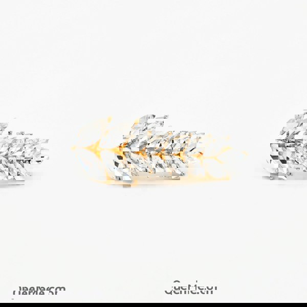 vintage hair clip small leaf in gold