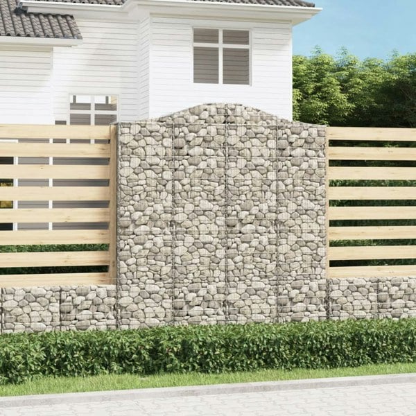 Berkfield Arched Gabion Baskets 9 pcs 200x50x220/240 cm Galvanised Iron