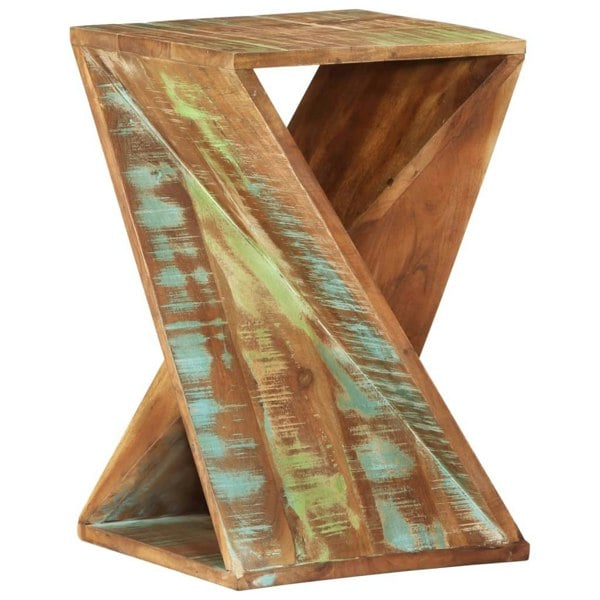 Berkfield Side Table 35x35x55 cm Solid Wood Reclaimed