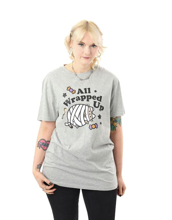 Pusheen Womens Grey Halloween Short Sleeved T-Shirt