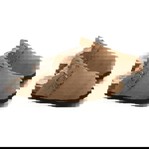 VIVASHOES Womens Suede Slip-On Buckle Clog – Classic Closed-Toe