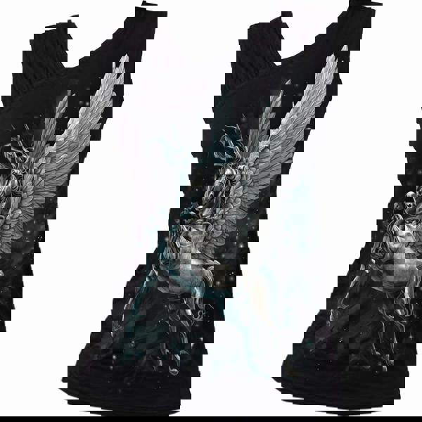 CELESTIAL - Gathered Shoulder Slant Vest Black