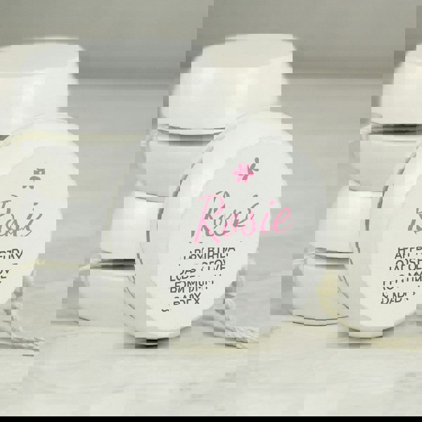 Personalised Memento Company Personalised Pink Flower White Wooden Yoyo