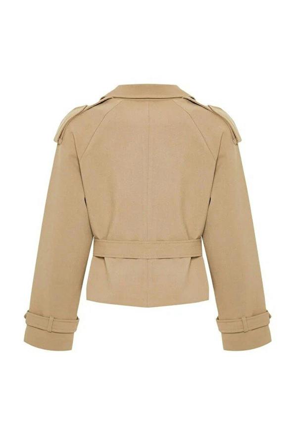 WOVCOR Woven Crop Blazer Jacket