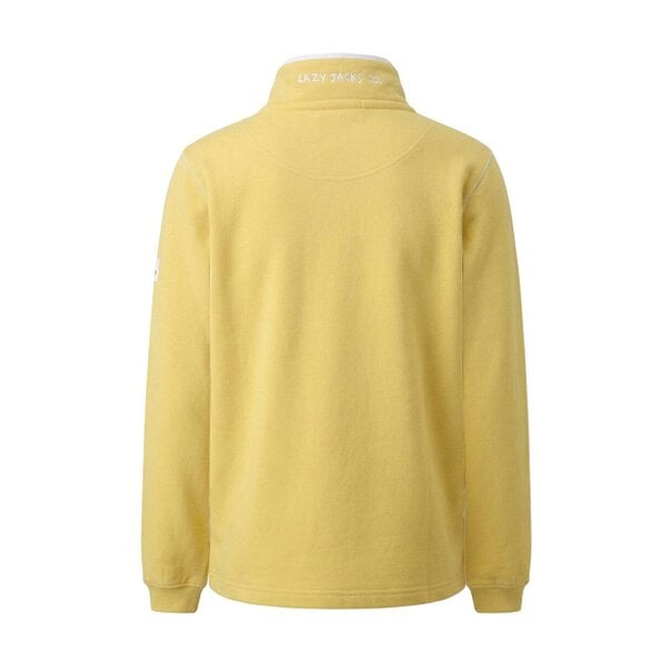 Lazy Jacks LJ3 - Supersoft 1/4 Zip Sweatshirt - Lemon With White Trim