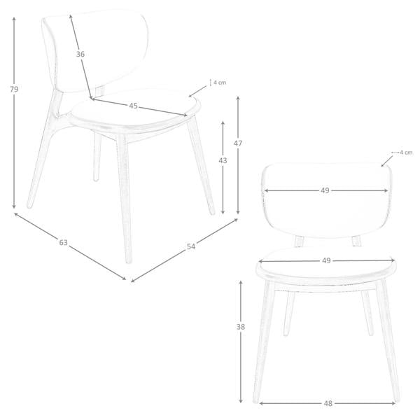 Angel Cerdá Chair in cream and dark grey leatherette 4257