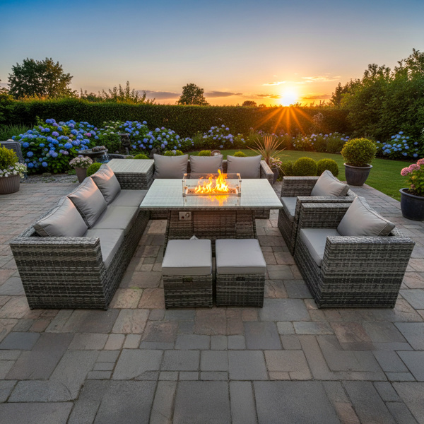 Fimous 10 Seater Rattan Outdoor Furniture Set