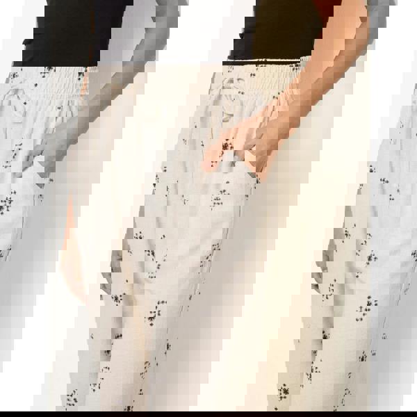 Blue Vanilla Trousers With All Over Embroidery