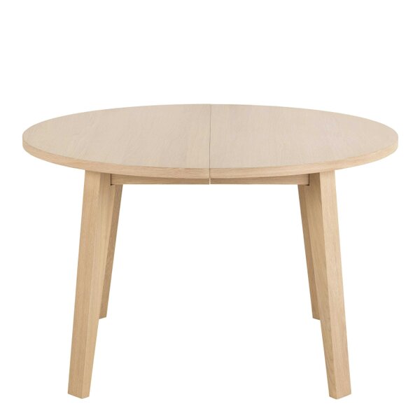 Wyld Haus Jyvaskyla 120cm White Oak Wood Round Extendable Dining Table