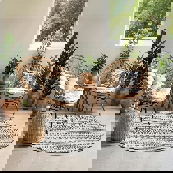 Livabliss Eagean-Geometric Black Grey White Charcoal In- & Outdoor Rug