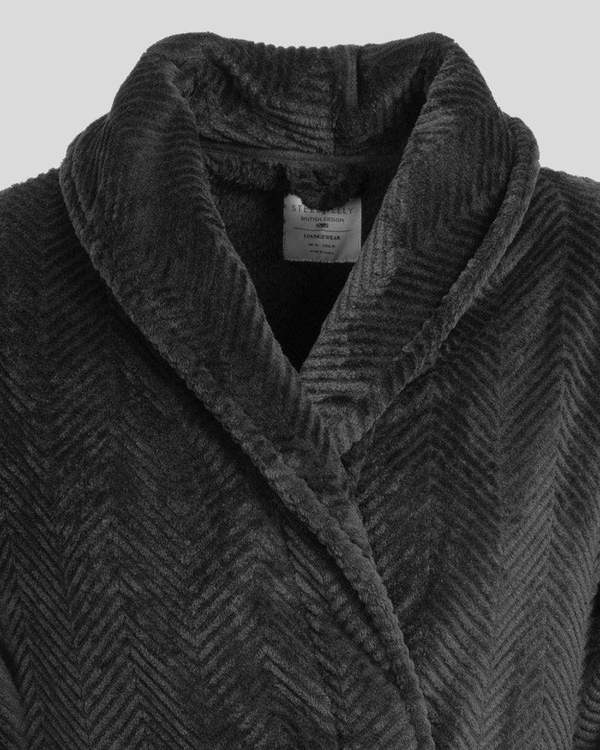 Steel & Jelly Kensal - Herringbone Texture Supersoft Fleece Dressing Gown
