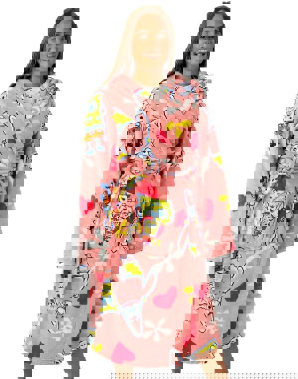 SpongeBob SquarePants Womens Pink Hooded Bathrobe