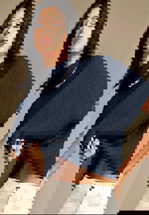 GWD Parker Navy Chunky Knit Jumper