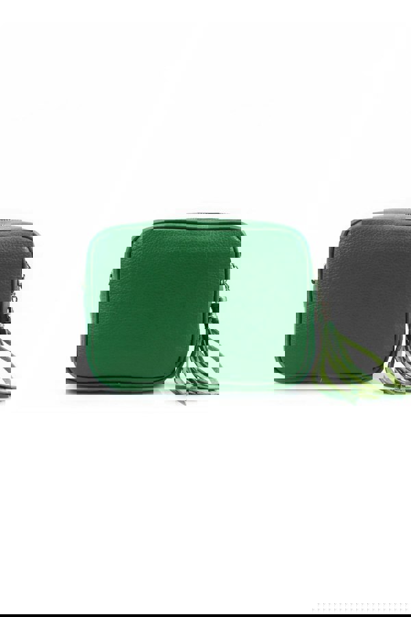 Kitise Tassel Charm Genuine Italian Leather Camera Handbag Crossbody Bag