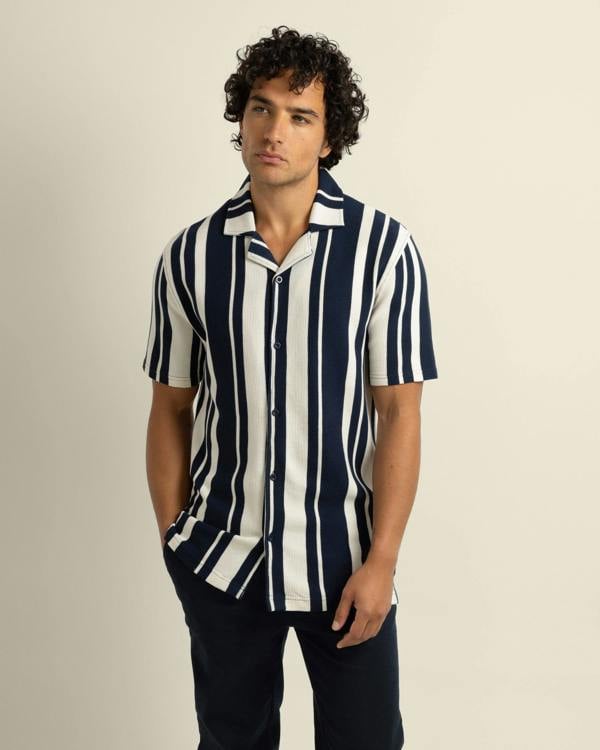 Larsson & Co Anker - Waffle Stripe Short Sleeve Shirt