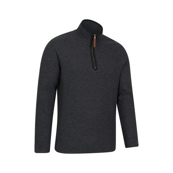 Mountain Warehouse Mens Beta Contrast Zip Top - Charcoal - 