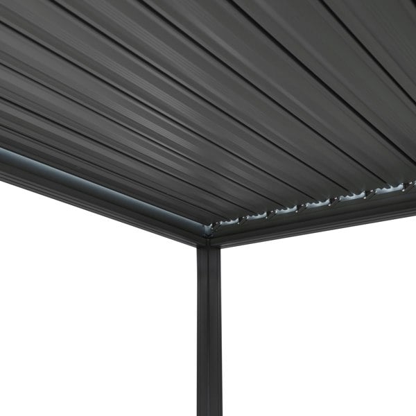 Monstershop Aluminium Pergola With Anthracite Blinds - 3m x 3m