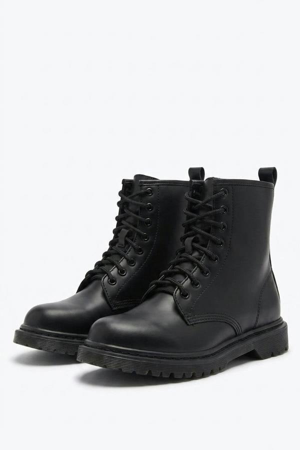 Rylee Lace-up Platform Ankle Boots - Black_wb