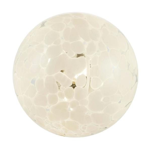 Stylish Pair of Round White Snowflake Glass Shades for G9 Lamp Holders Image 3