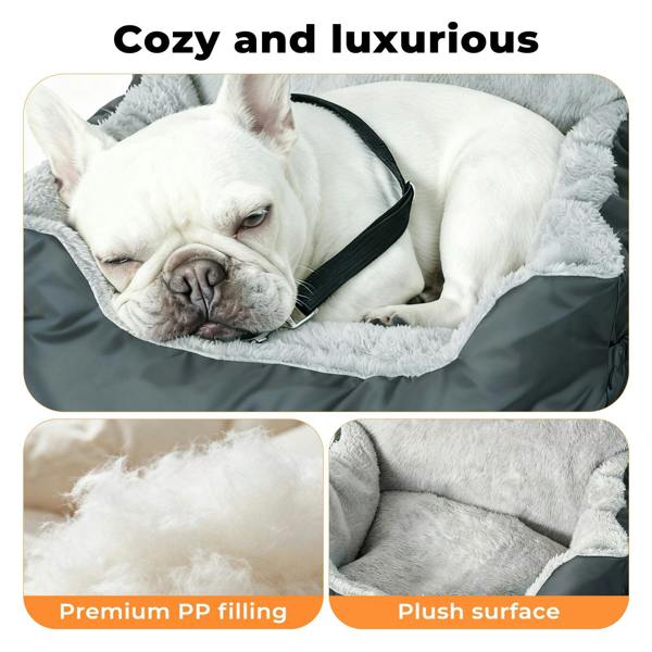 Skylos Dog Car Seat Portable Pet Travel Bed Carrier Washable for Small Dogs
