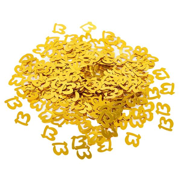 13th Birthday Gold Metallic Confetti Decoration Pack for Party Tables and Celebrations image 5