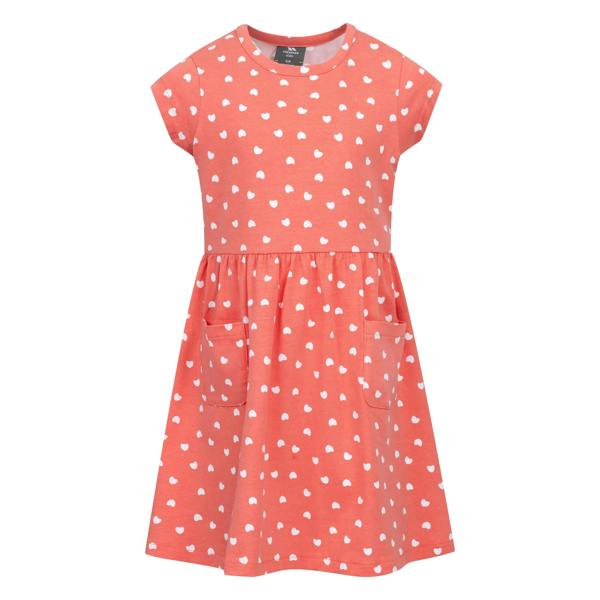 Trespass Girls Happiness Heart Short-Sleeved Dress - Soft Orange - 