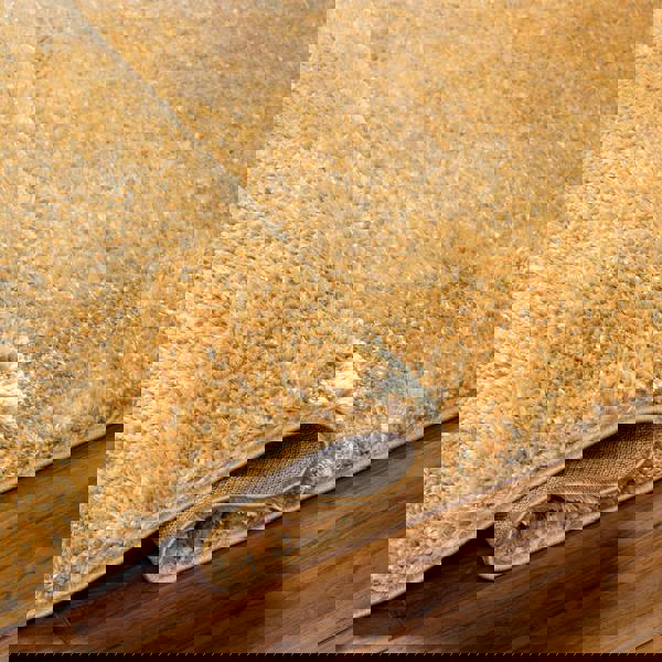 Livabliss Cloudy Shag-Solid Color Yellow Plush Soft Pile Rug