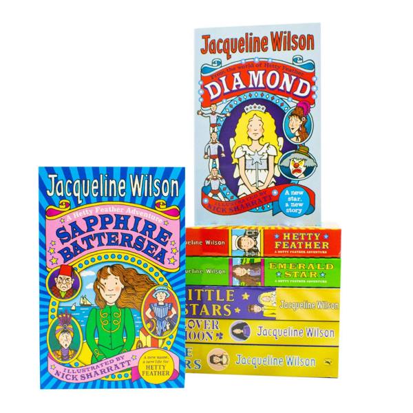 Jacqueline Wilson Collection 7 Books Set (Hetty Feather, Sapphire Battersea, Emerald Star, Diamond, Little Stars, Clover Moon & Rose Rivers)
