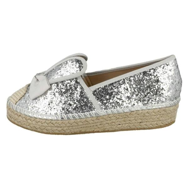 Spot On Ladies Spot On Glitter Bunny Ears Espadrilles